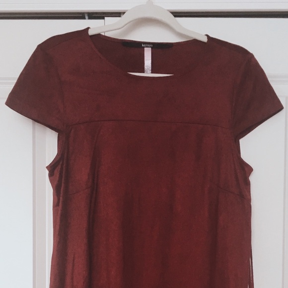 Maroon Suede Fringe Back Party Dress 🎉 - Picture 3 of 4